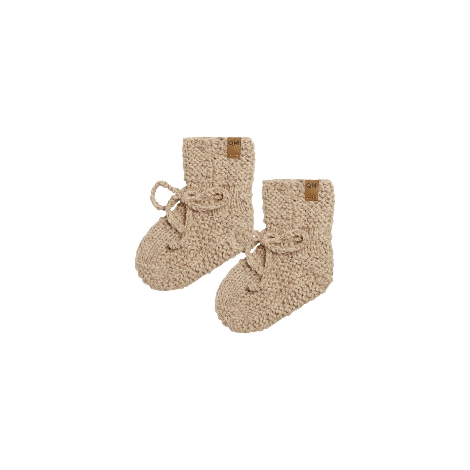 knit booties || latte speckled