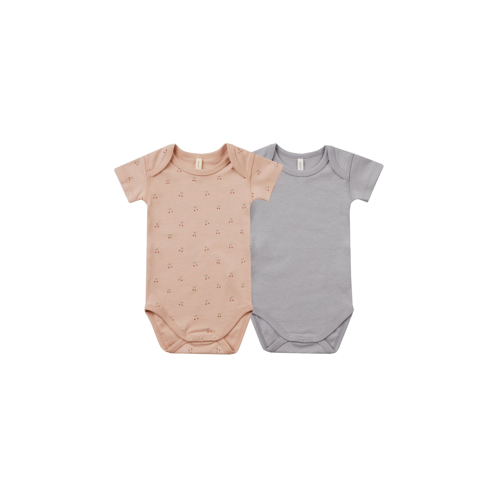 short sleeve bodysuit, 2 pack || cherries, periwinkle