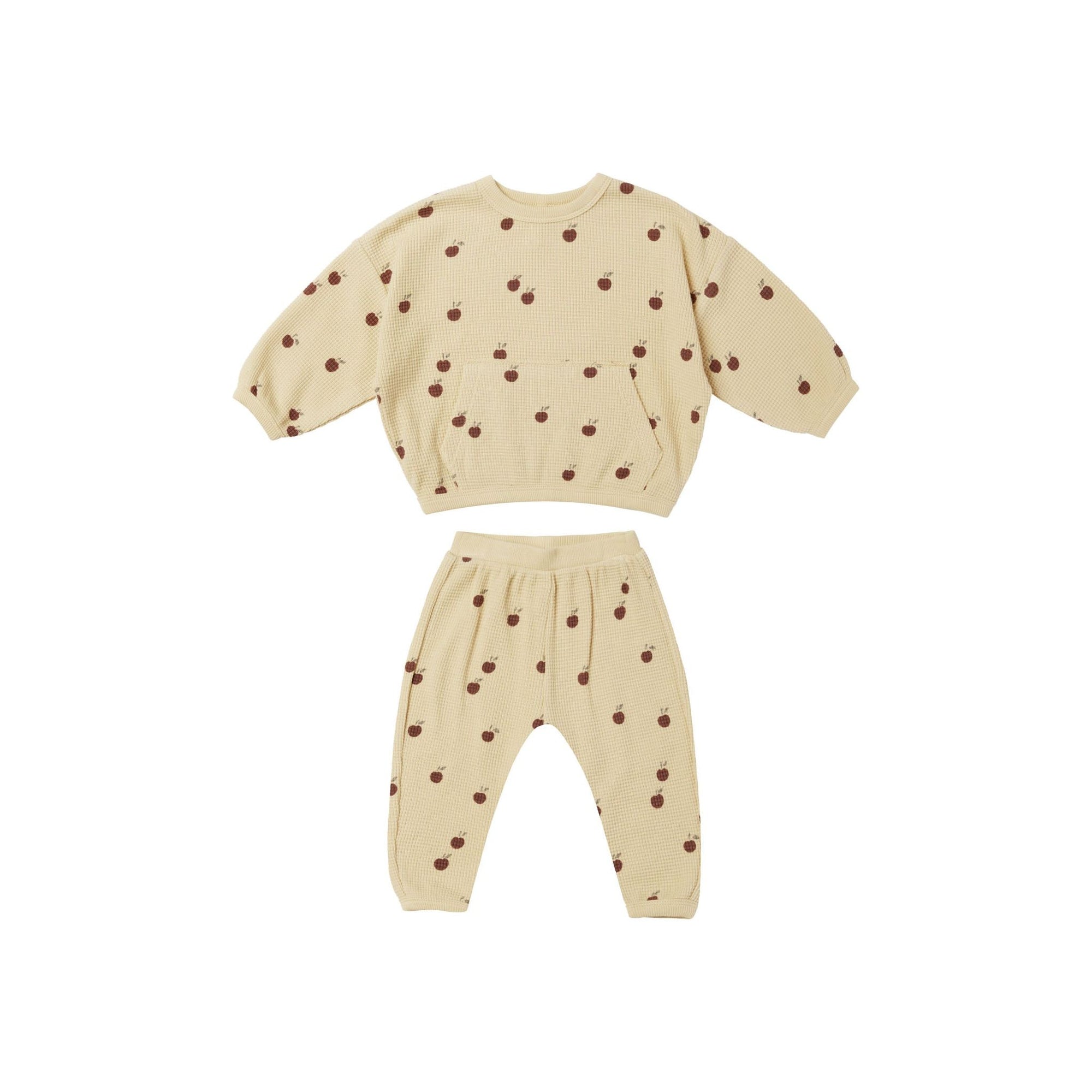 waffle sweater + pant set || apples