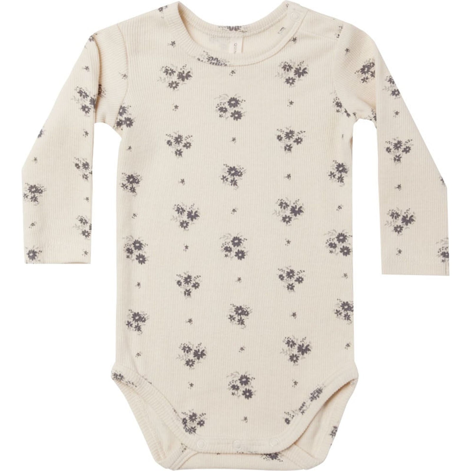 ribbed long sleeve bodysuit || navy ditsy