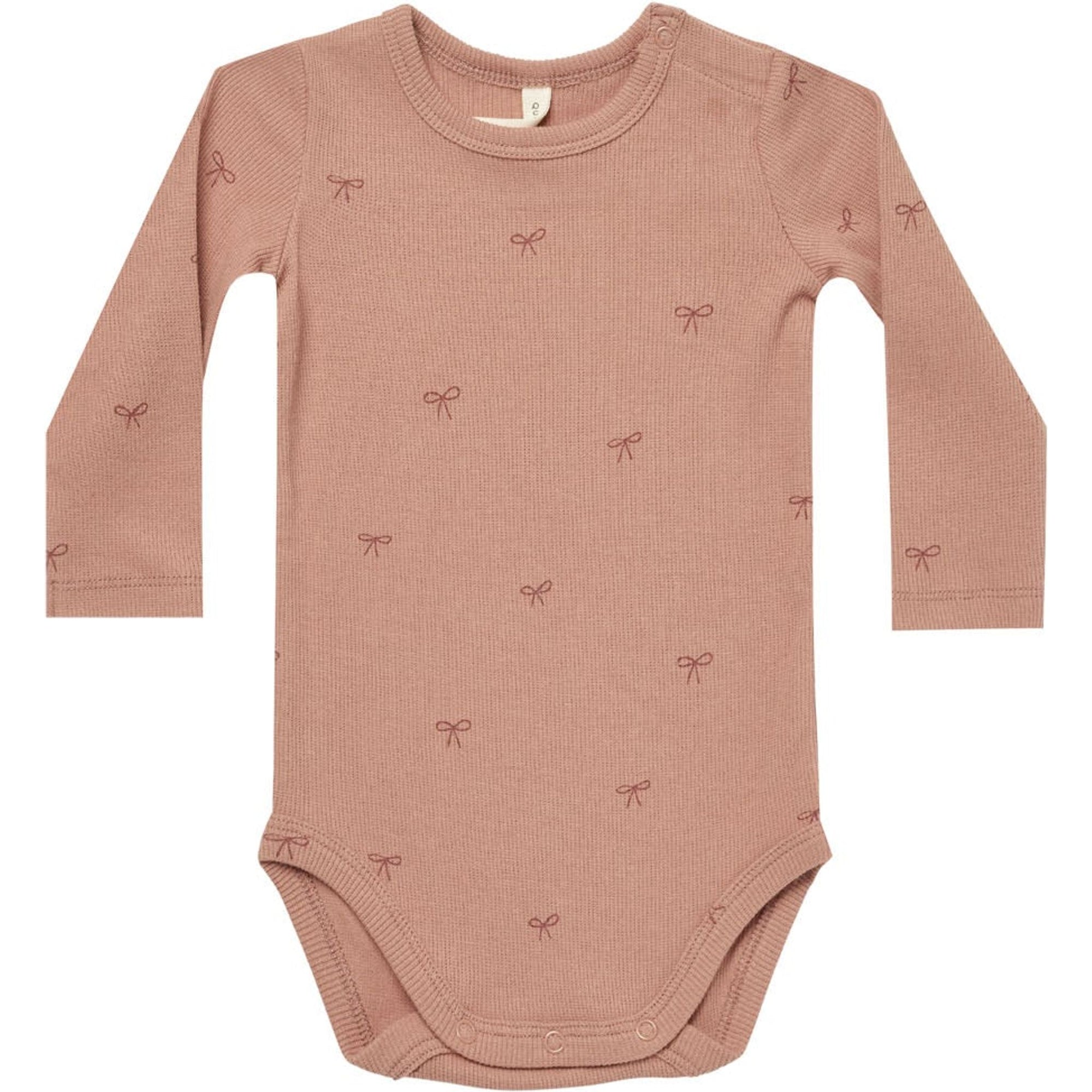 ribbed long sleeve bodysuit || bows