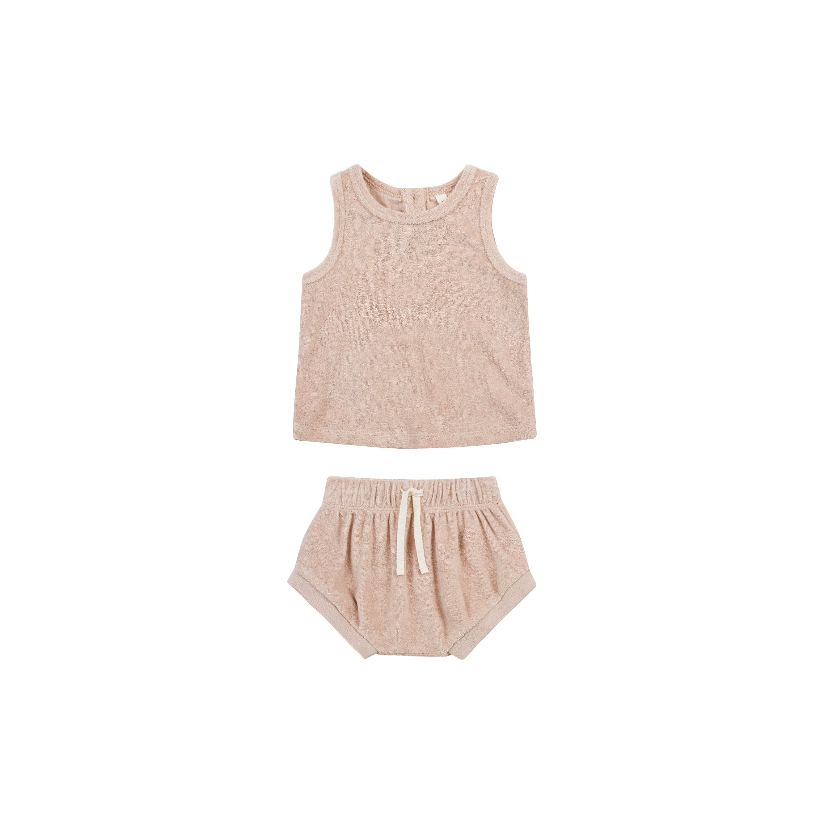 terry tank + short set || blush
