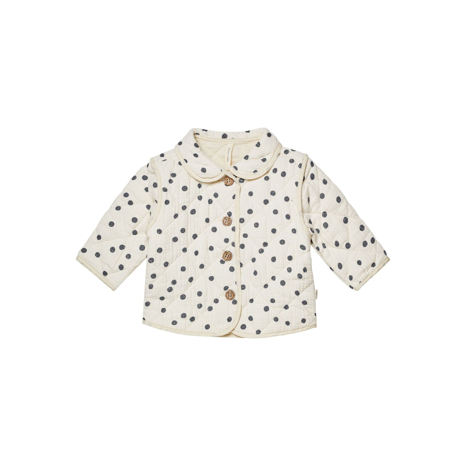 quilted jacket || navy dot