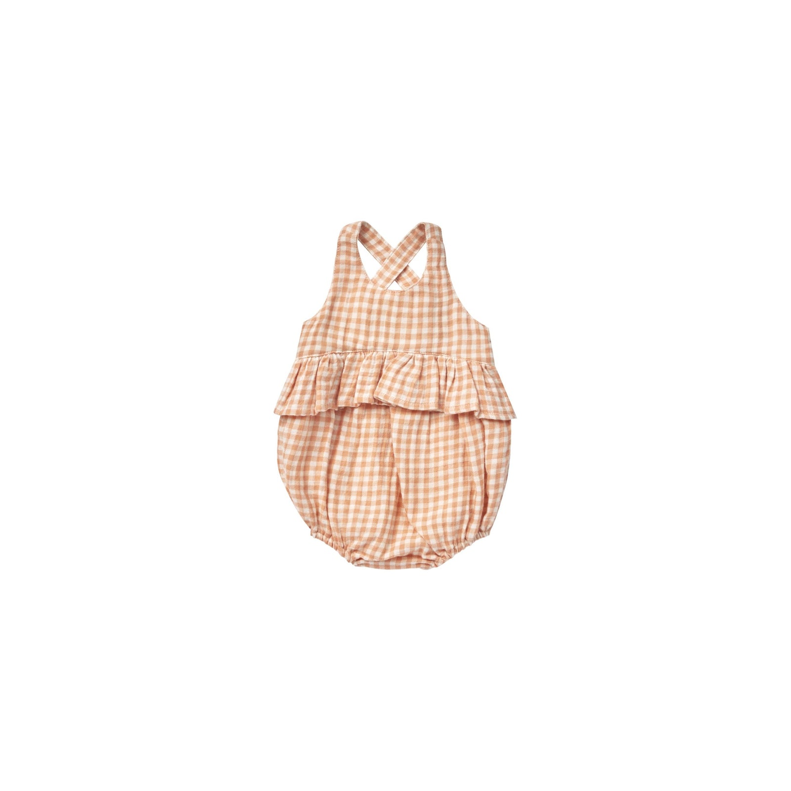 penny romper || melon gingham