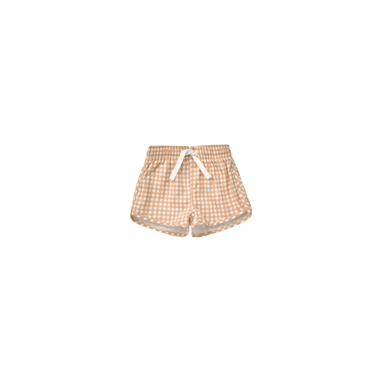 boys swim short || melon gingham