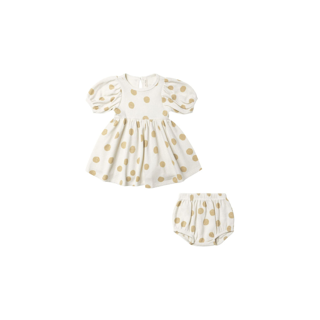 waffle babydoll dress || butter dots