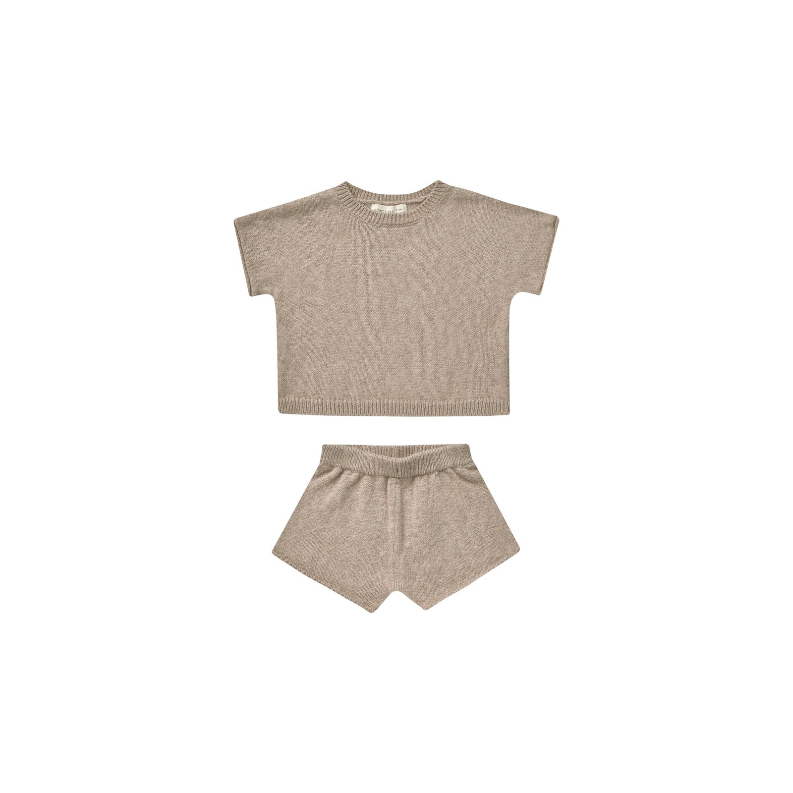 relaxed summer knit set || heathered oat