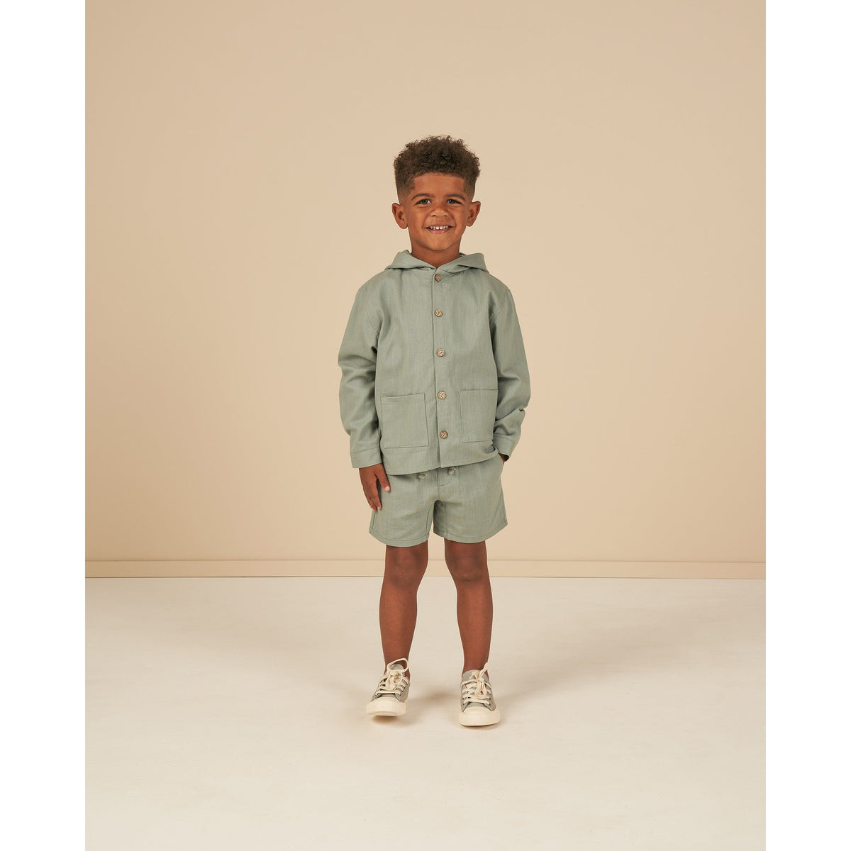 hooded overshirt || aqua