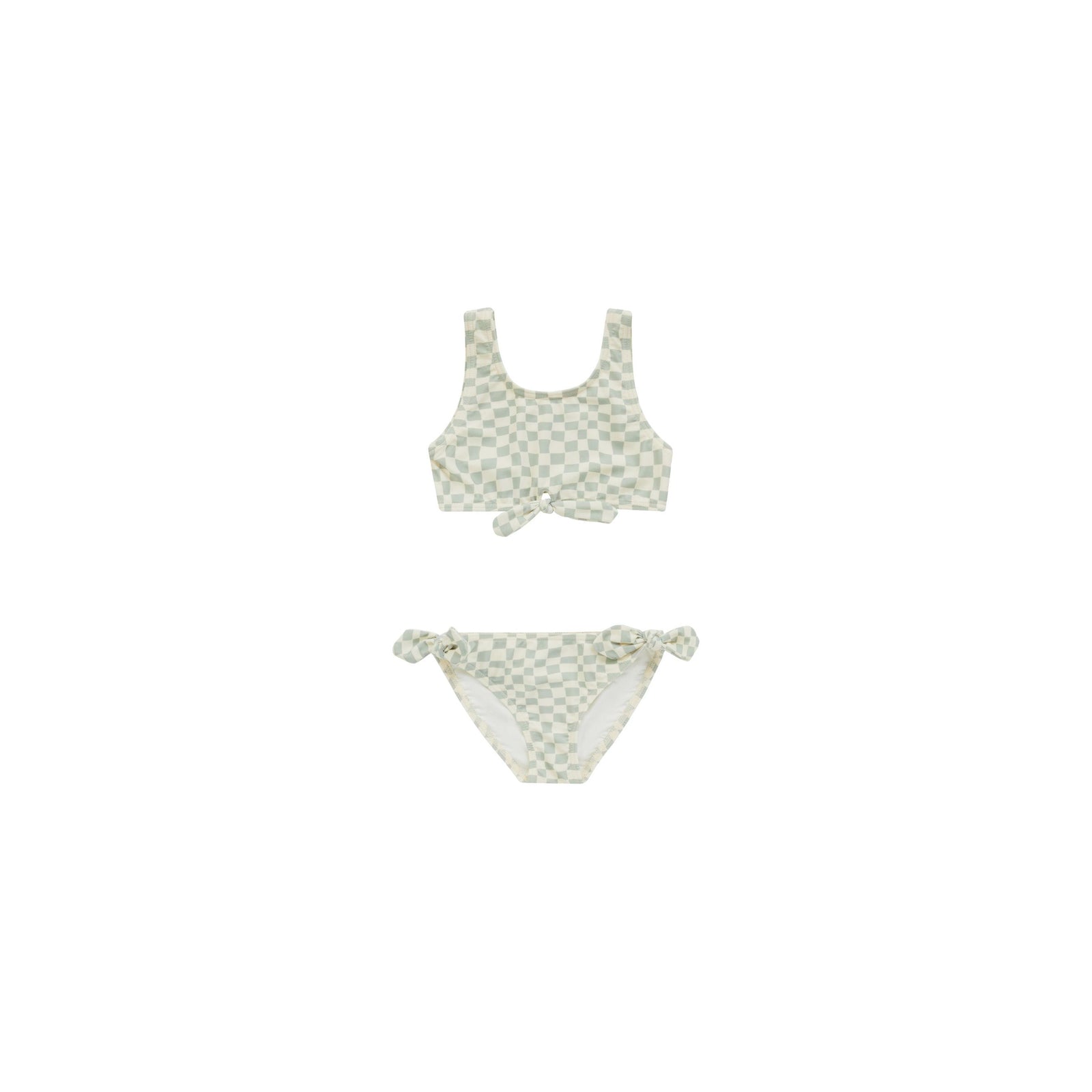 knotted bikini || seafoam check