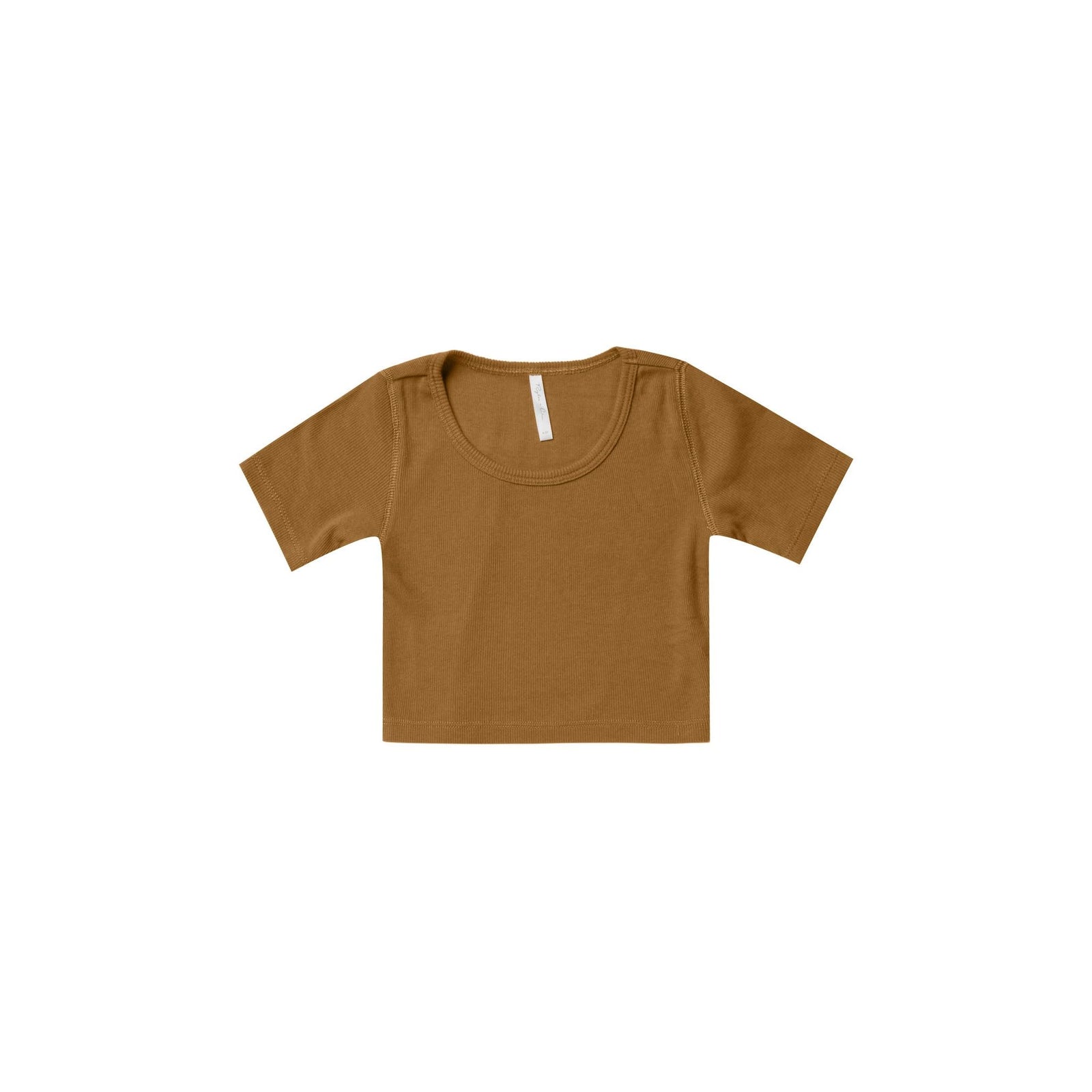 ribbed scoop tee || brass