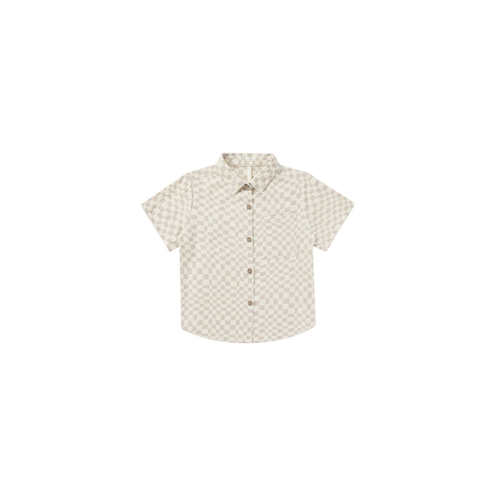 collared short sleeve shirt || dove check