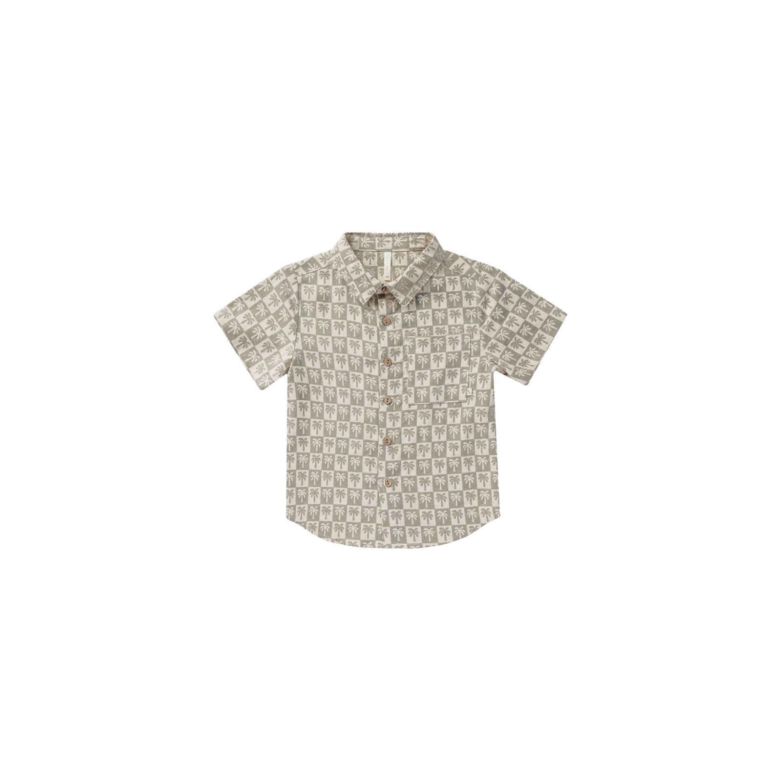 collared short sleeve shirt || palm check