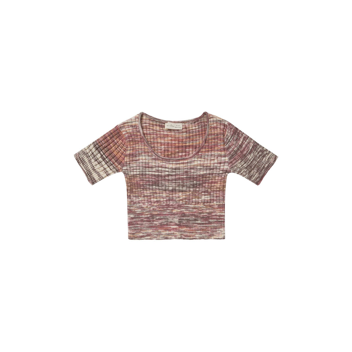 square neck rib tee || heathered melon