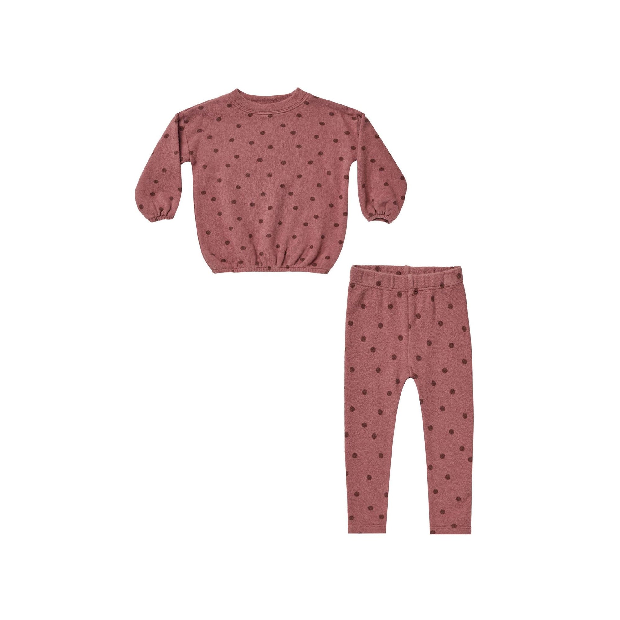 spongey knit set || polka dot