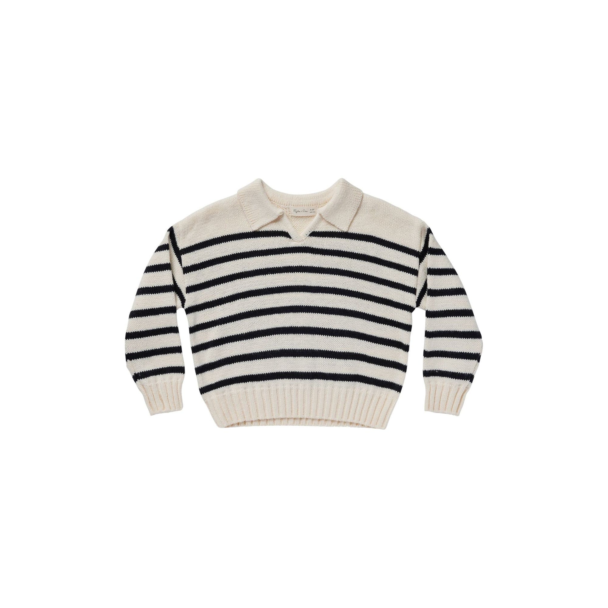 collared sweater || black stripe