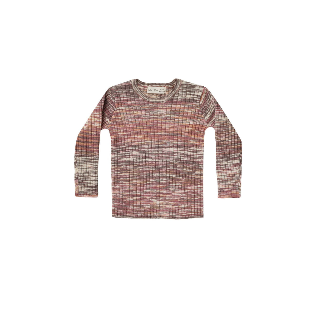 ribbed long sleeve || heathered melon