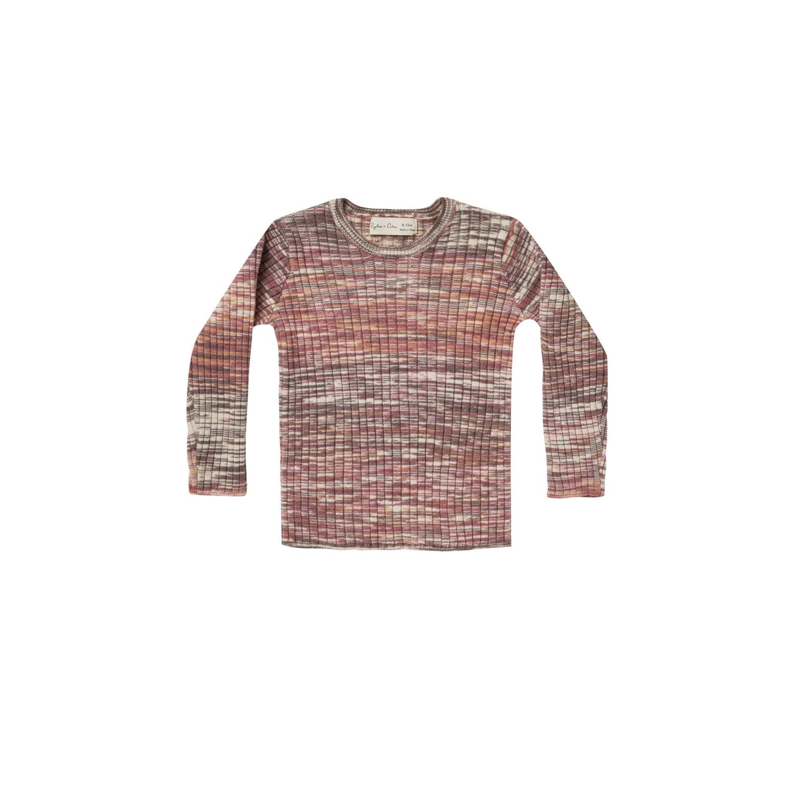 ribbed long sleeve || heathered melon