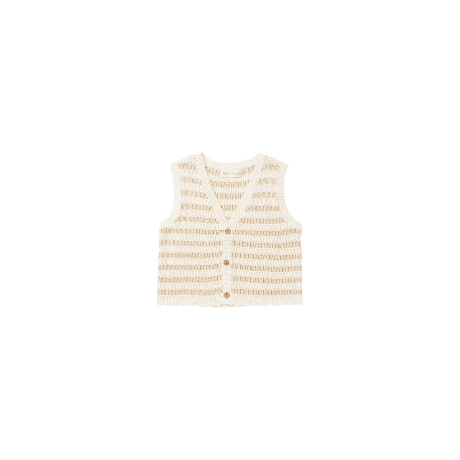 knit vest || sand stripe