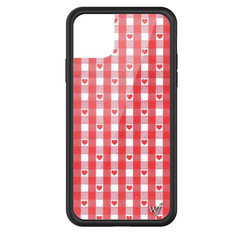 Gingham Hearts | Red iPhone Case