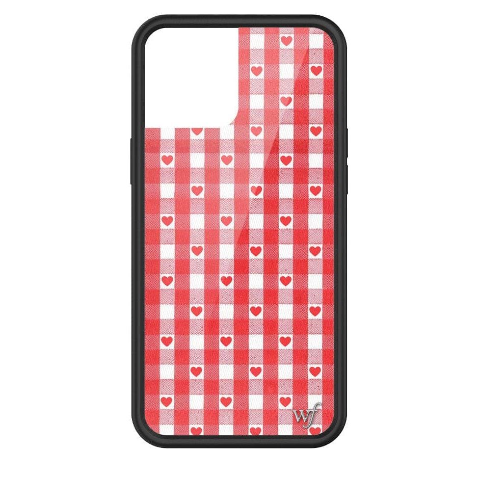 Gingham Hearts | Red iPhone Case