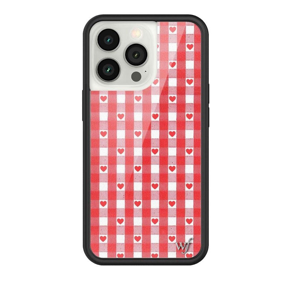 Gingham Hearts | Red iPhone Case