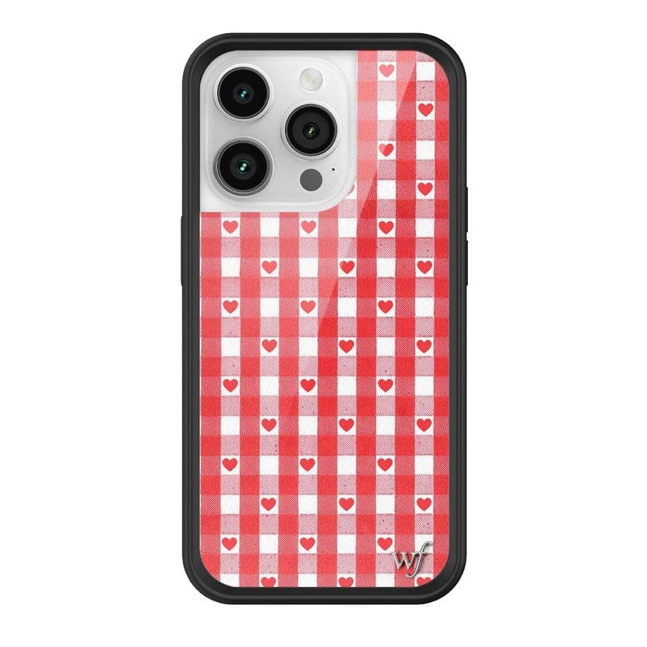 Gingham Hearts | Red iPhone Case
