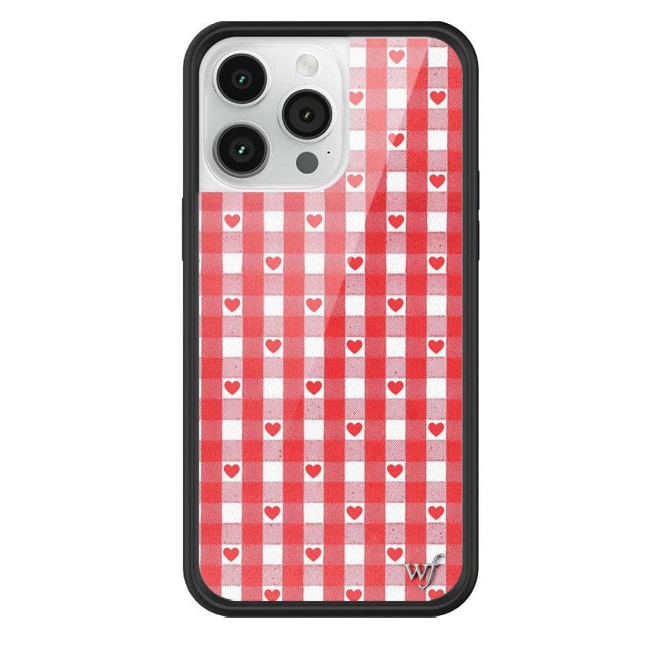Gingham Hearts | Red iPhone Case