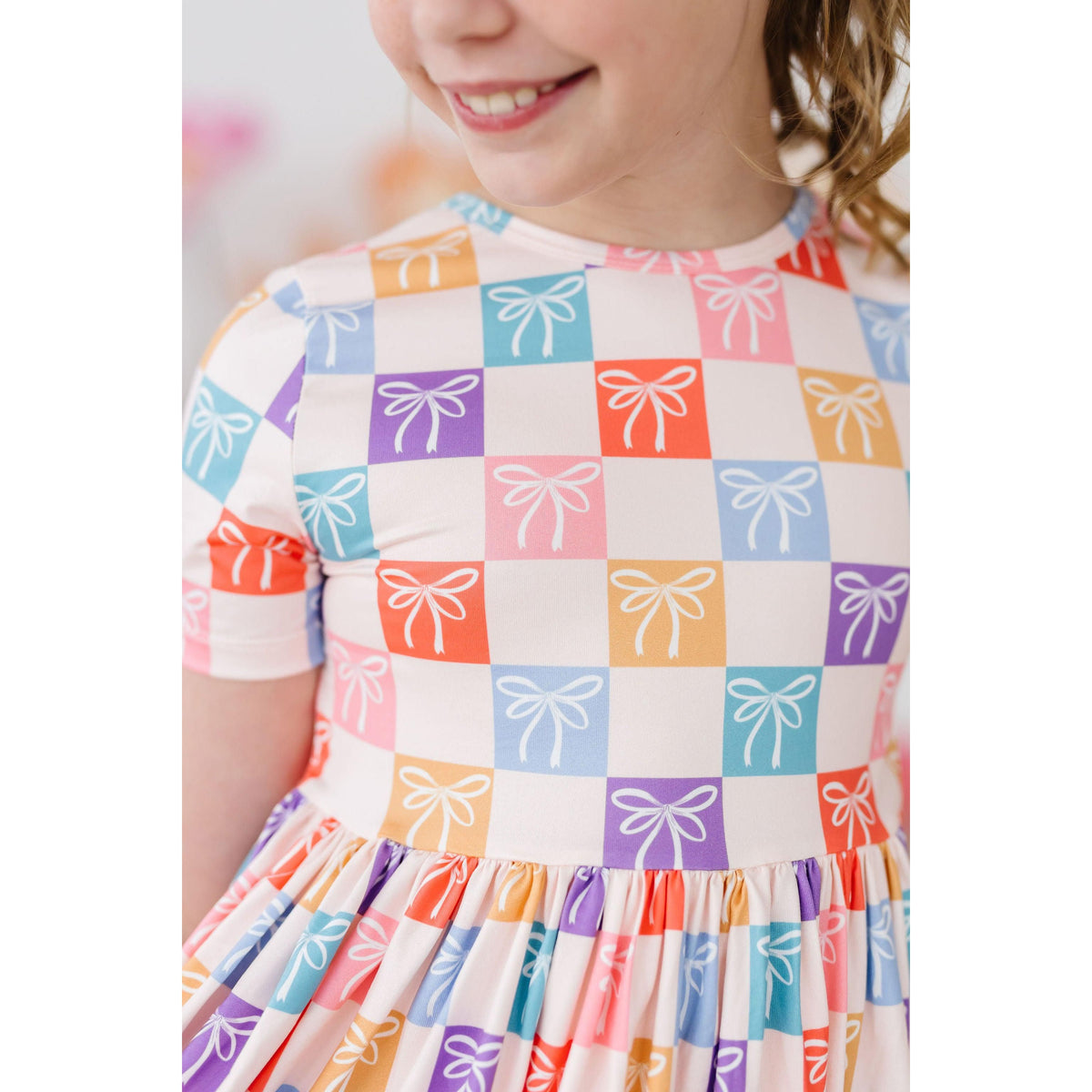 Rainbow Ribbons S/S Pocket Twirl Dress