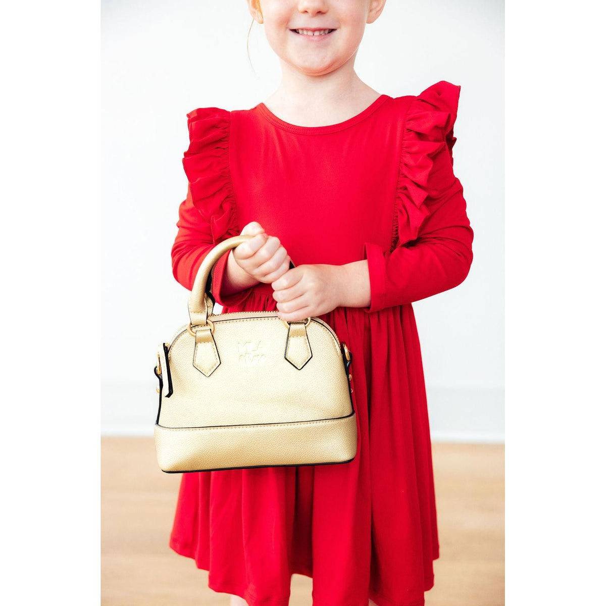 Red L/S Ruffle Twirl Dress