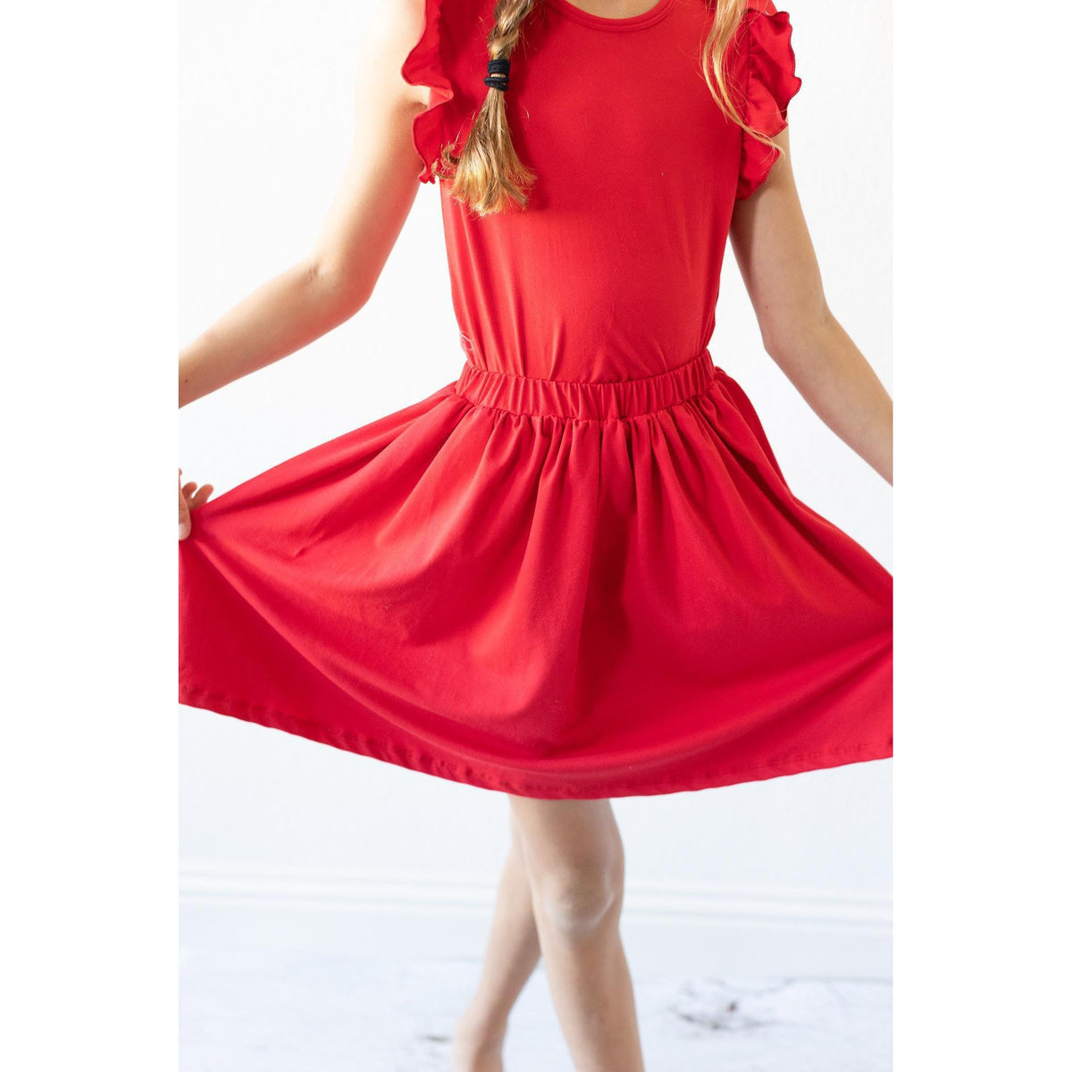 Red S/S Ruffle Tee