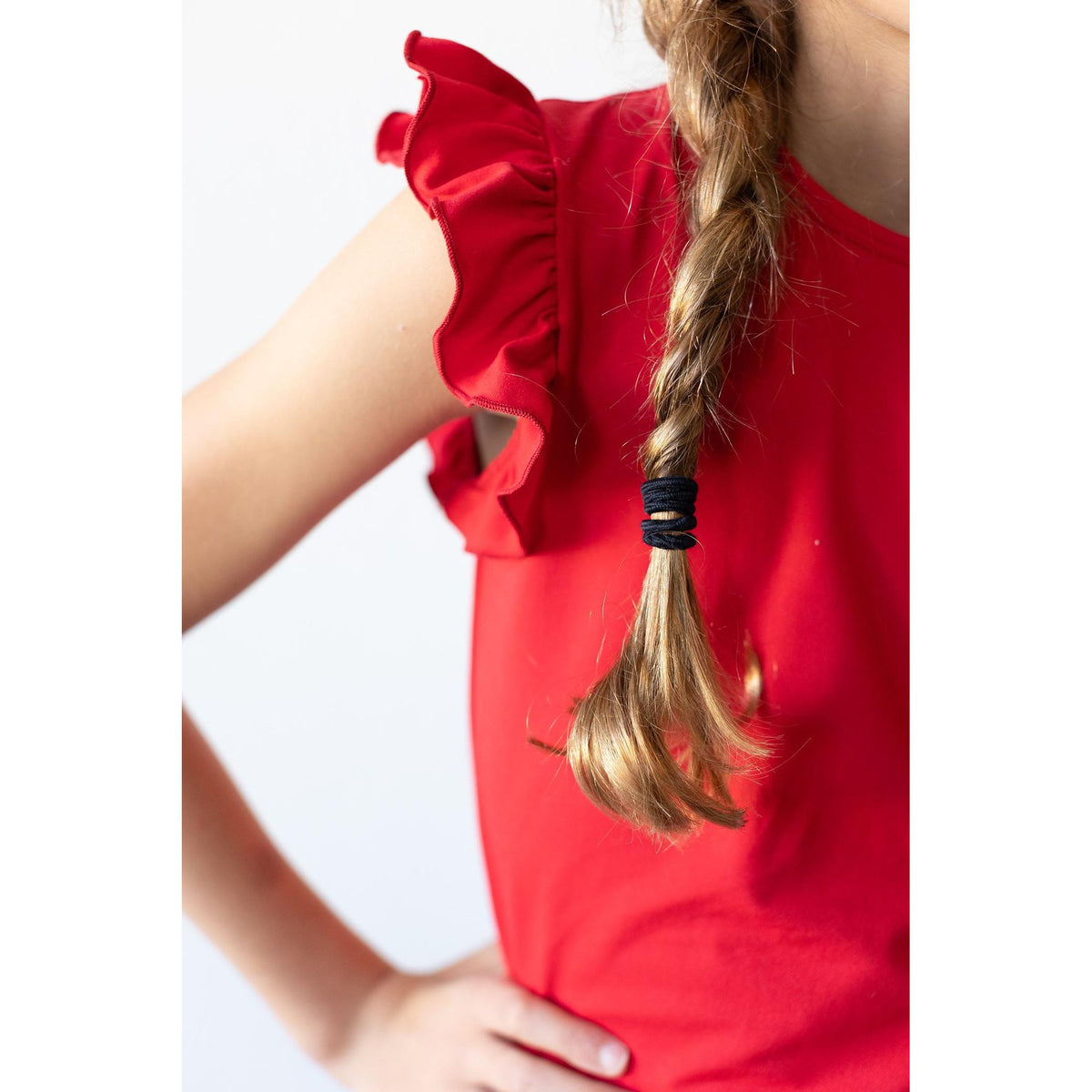 Red S/S Ruffle Tee