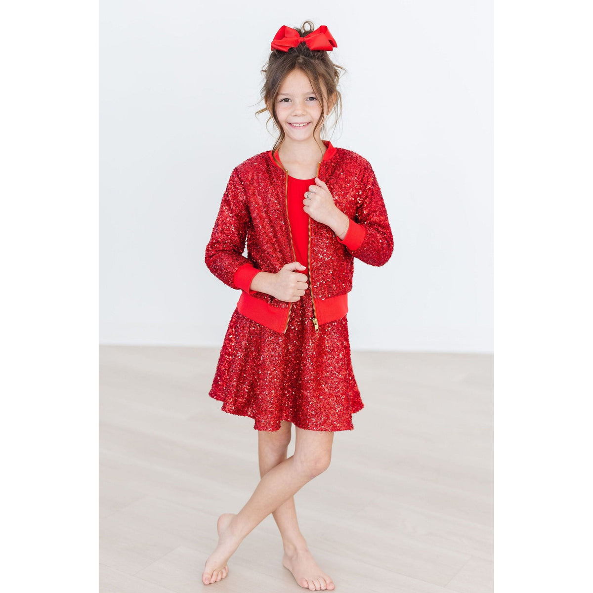 Red Sequin Twirl Skort