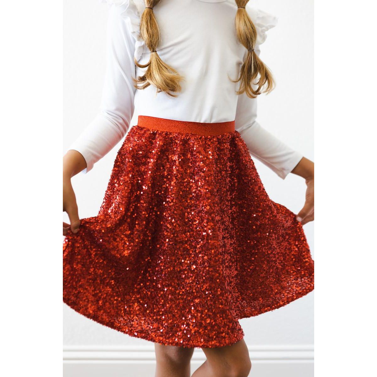Red Sequin Twirl Skort