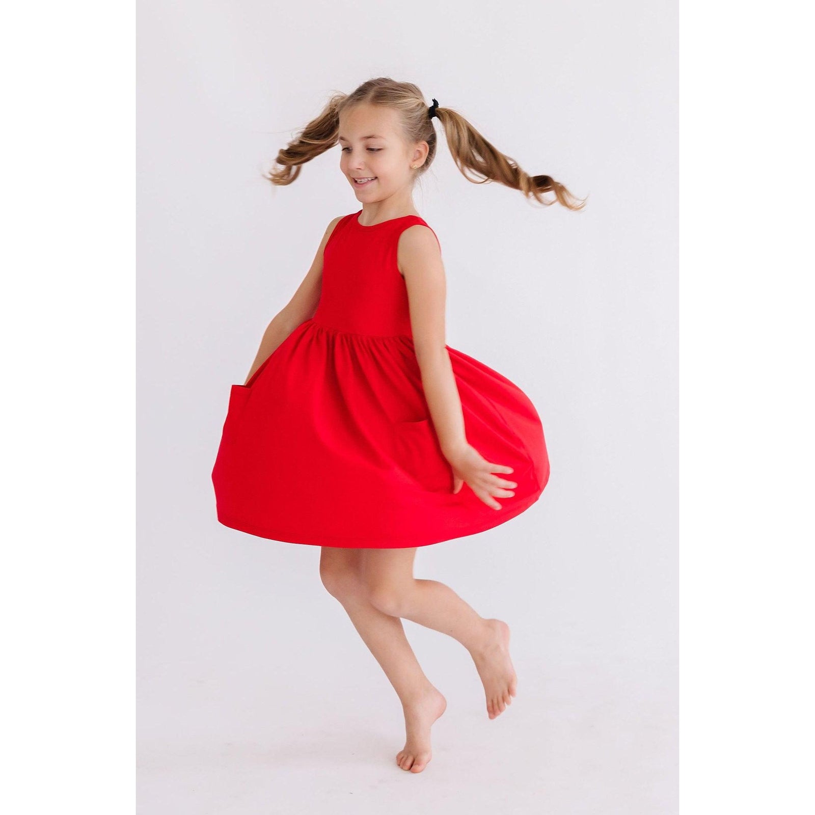 Red Tank Pocket Twirl Dress