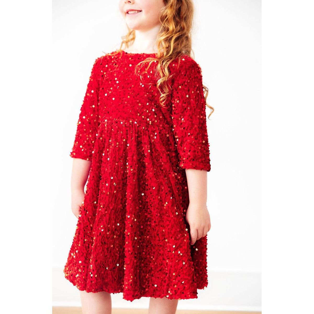 Red Velvet Sequin Dress