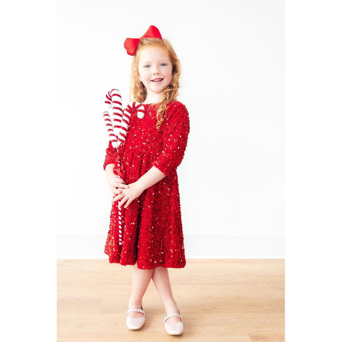 Red Velvet Sequin Dress