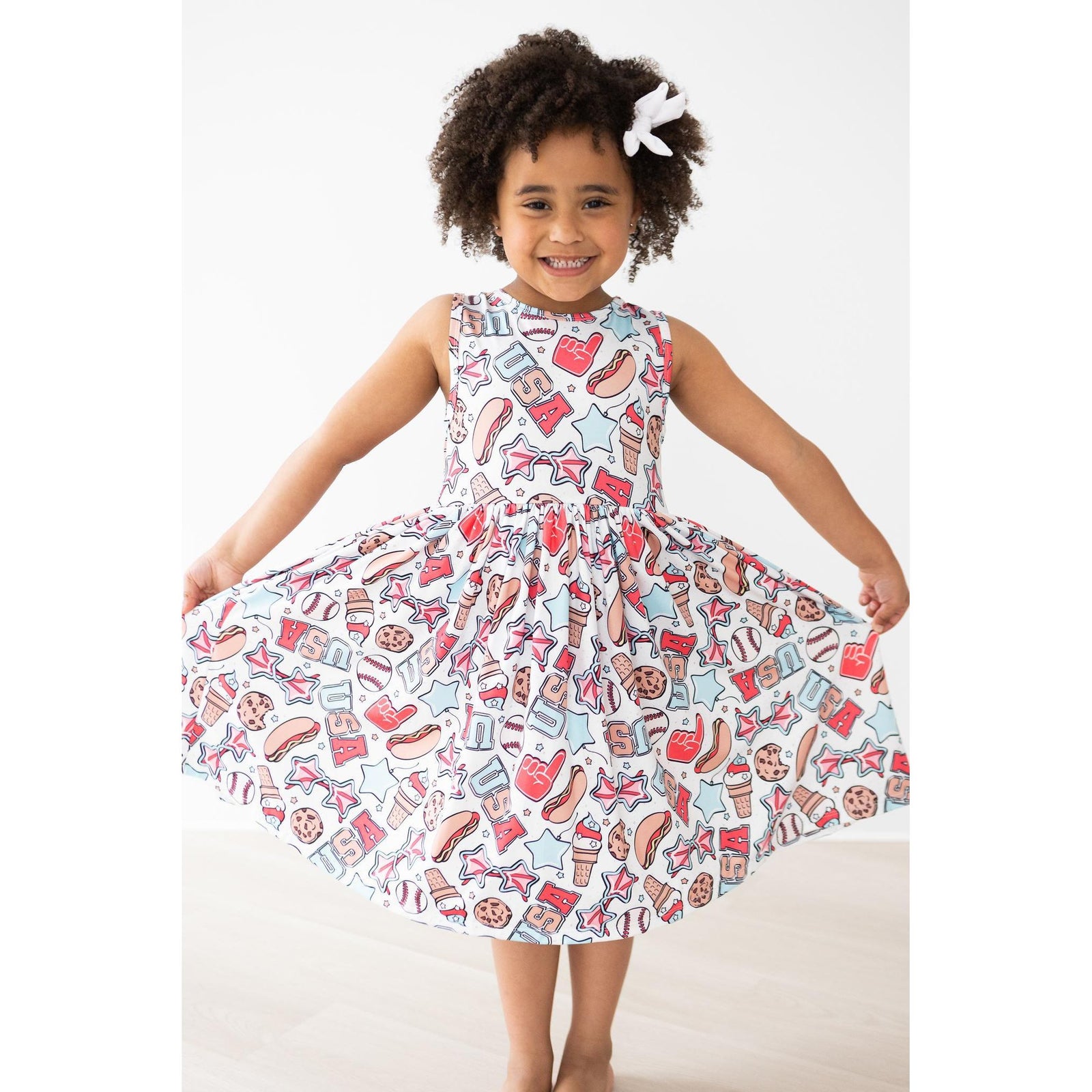 Red, White & BBQ Tank Twirl Dress
