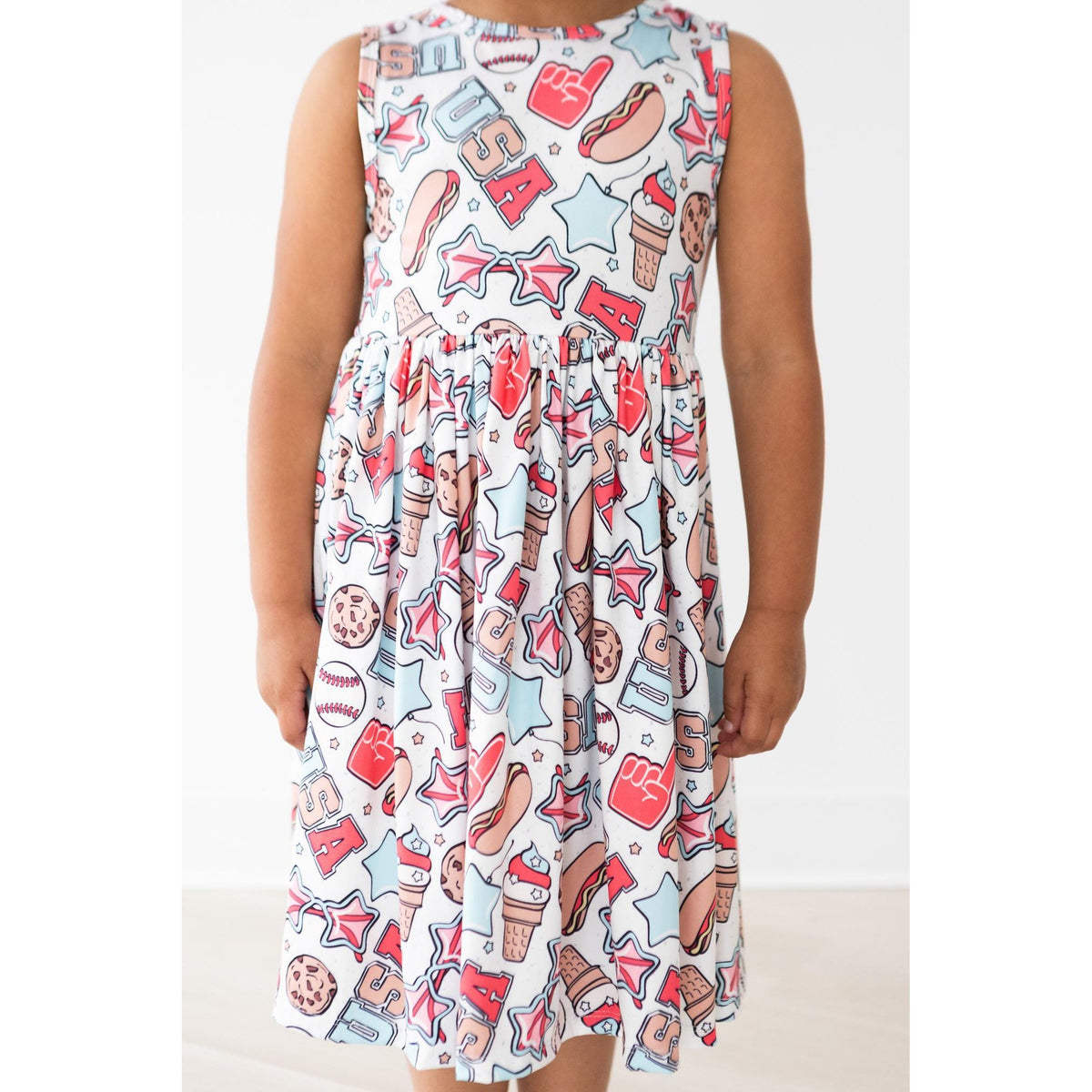 Red, White & BBQ Tank Twirl Dress