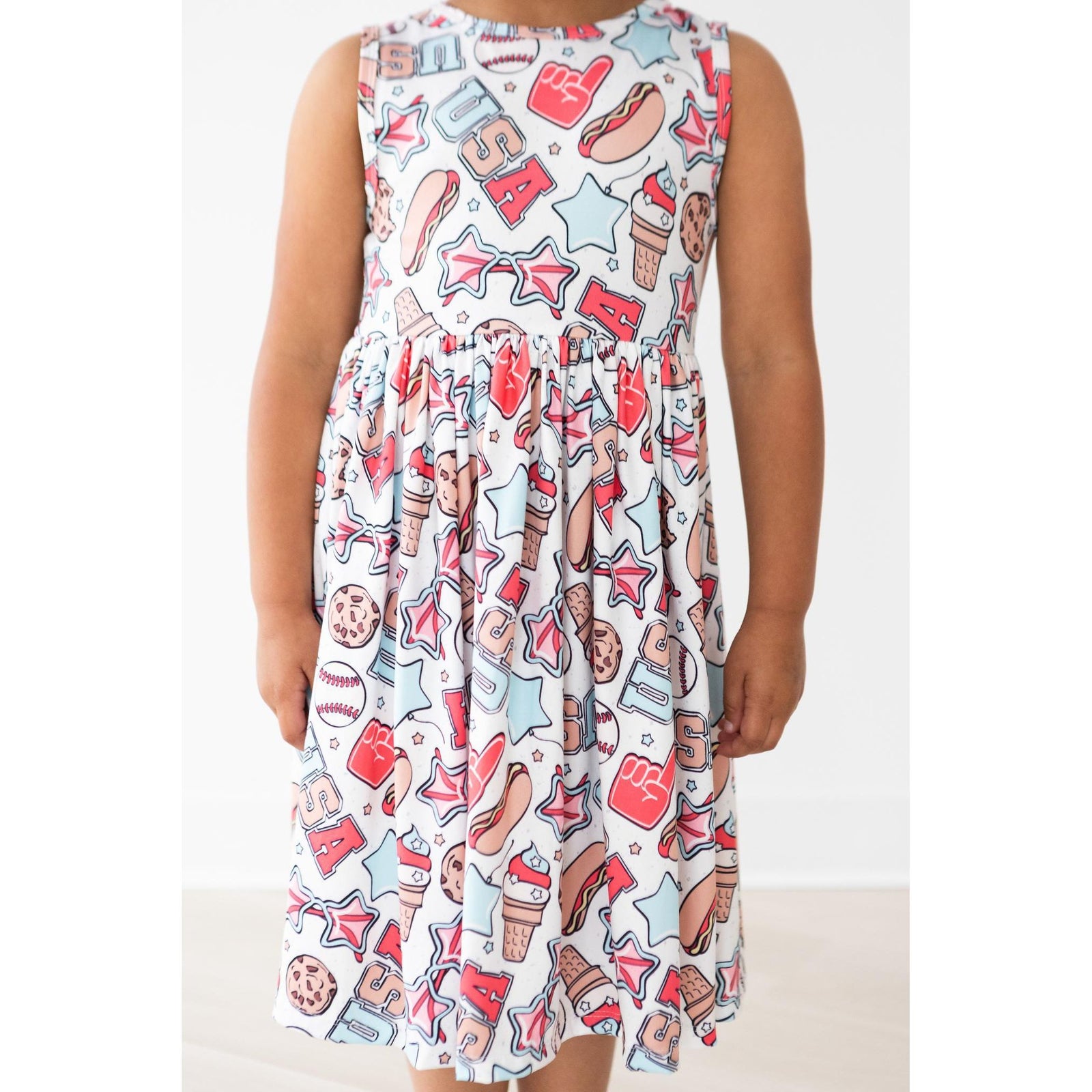 Red, White & BBQ Tank Twirl Dress