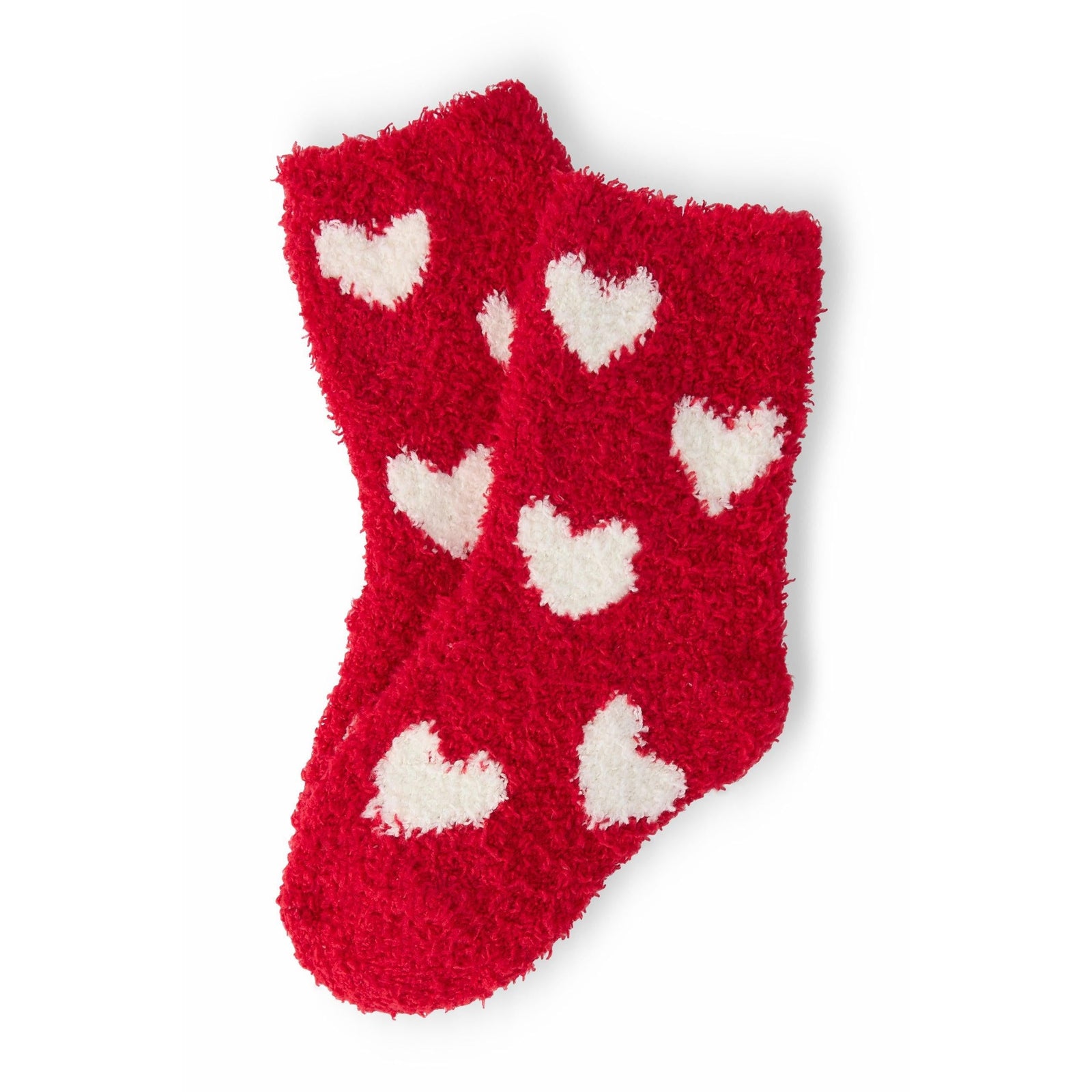 Red/Coconut Heart Cozy Socks