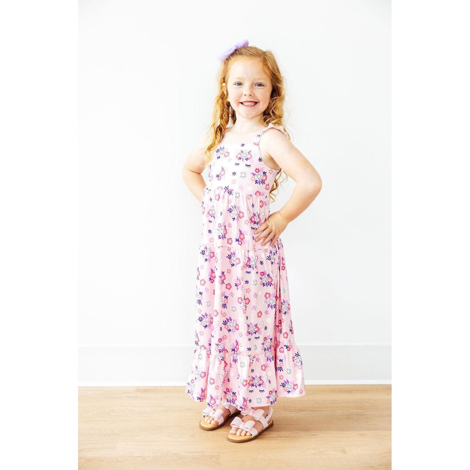 Retro Daydream Ruffle Maxi Dress