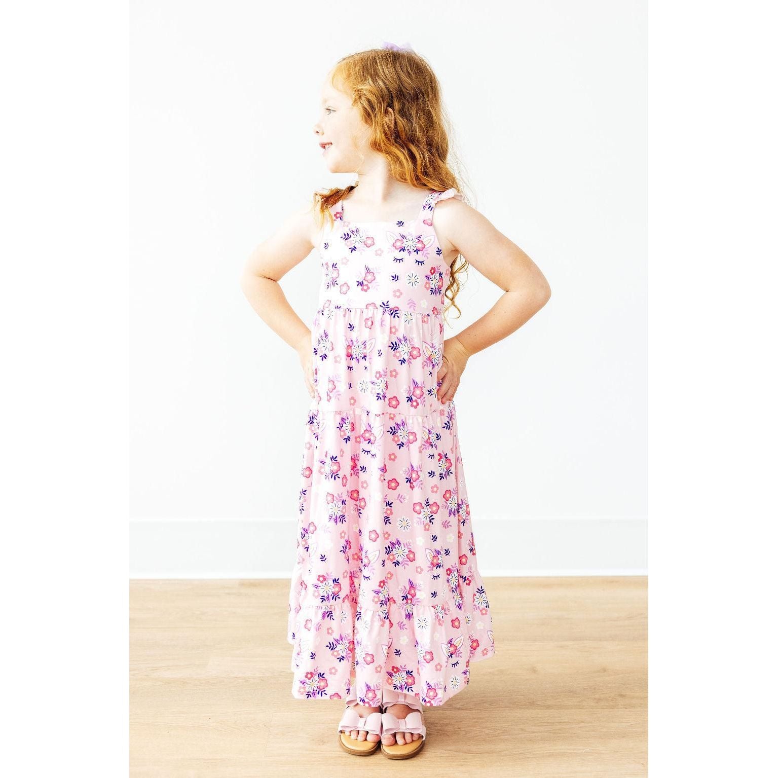 Retro Daydream Ruffle Maxi Dress