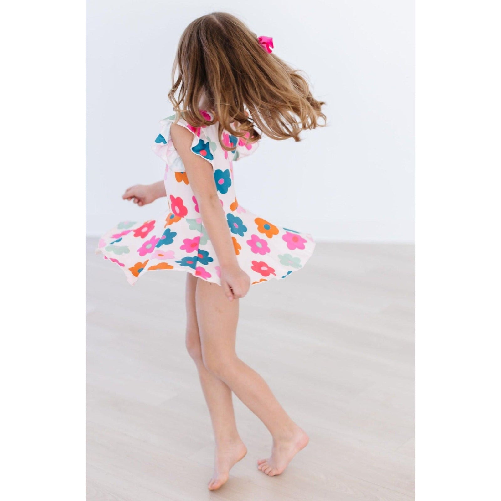 Retro Floral S/S Twirl Leotard