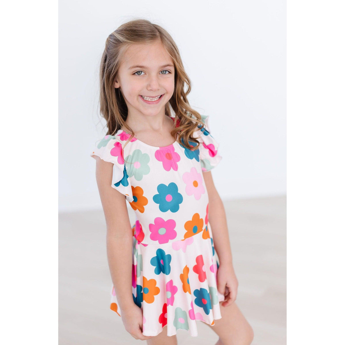 Retro Floral S/S Twirl Leotard