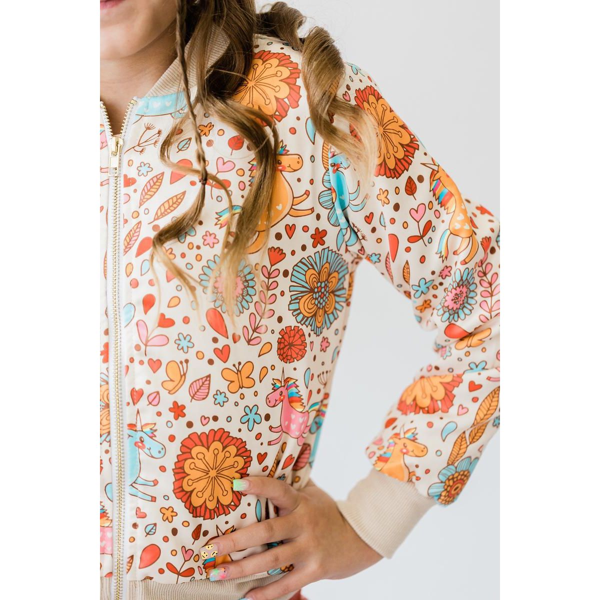 Retro Unicorns Satin Jacket