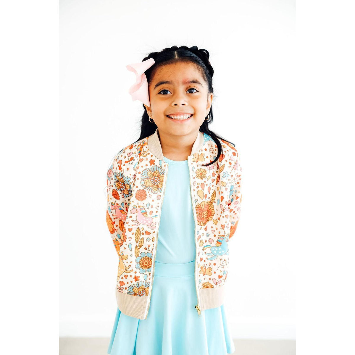 Retro Unicorns Satin Jacket