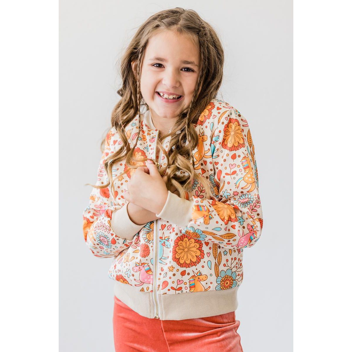 Retro Unicorns Satin Jacket