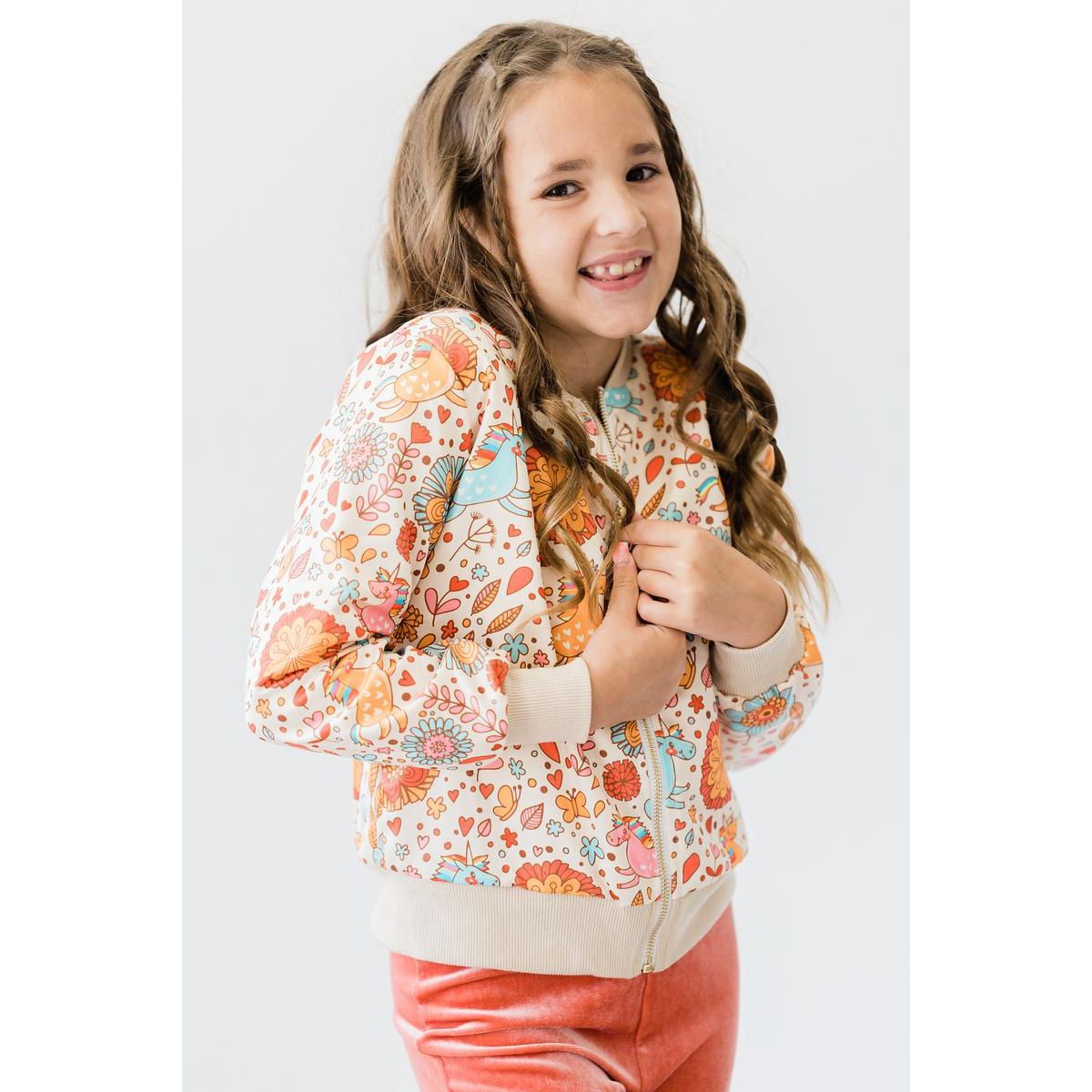 Retro Unicorns Satin Jacket