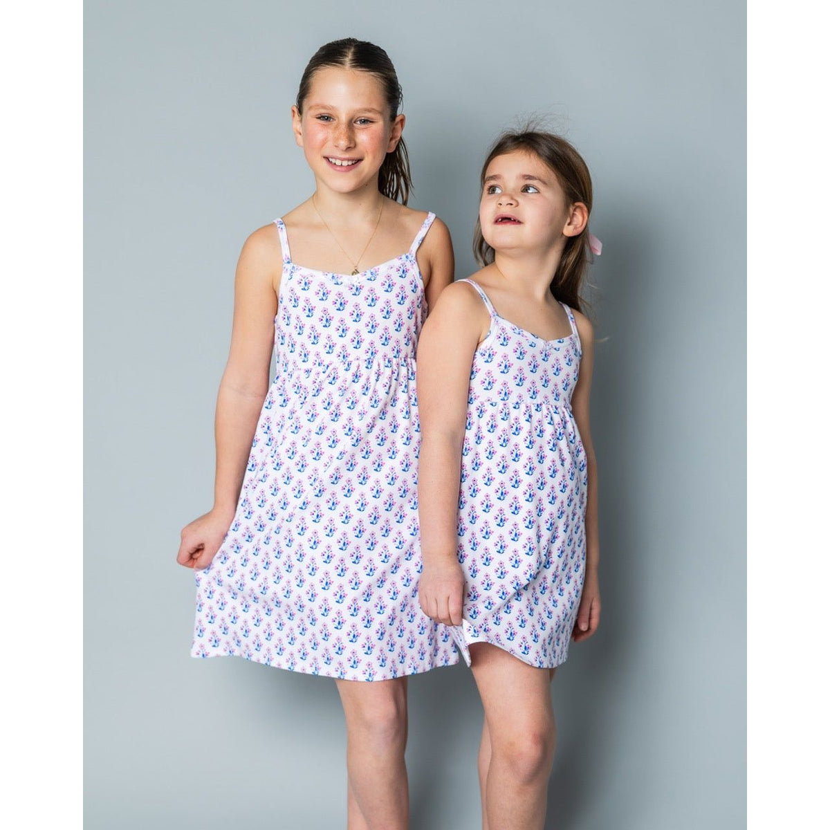 The Organic Rib Dress [Block Floral]