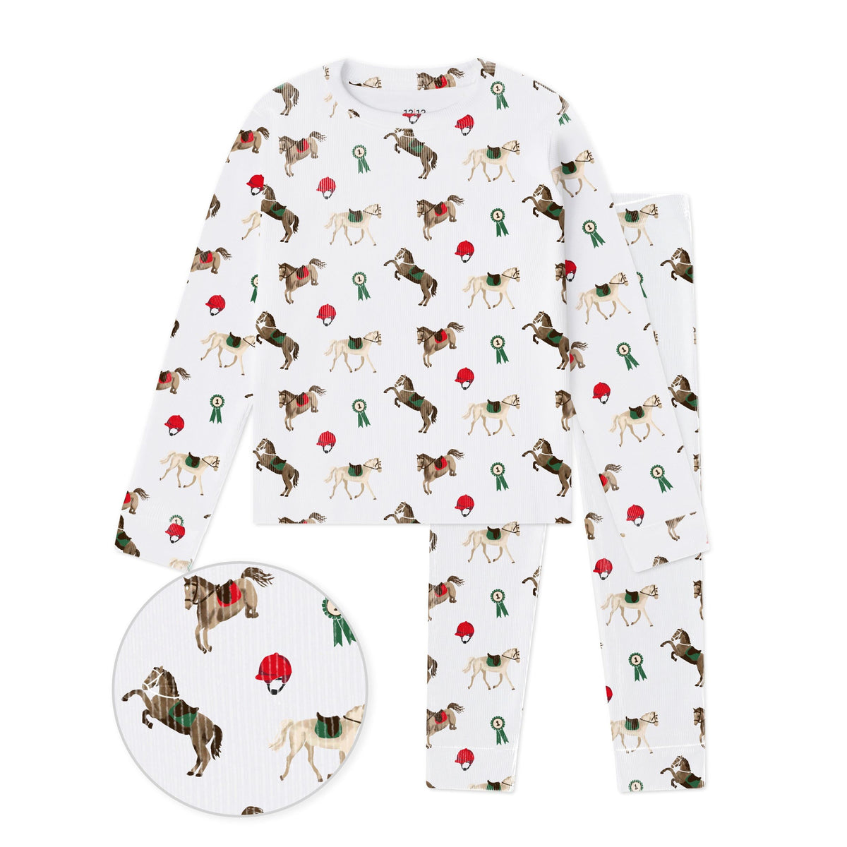 The Organic Long Sleeve Pajama Set [Riding Ponies]
